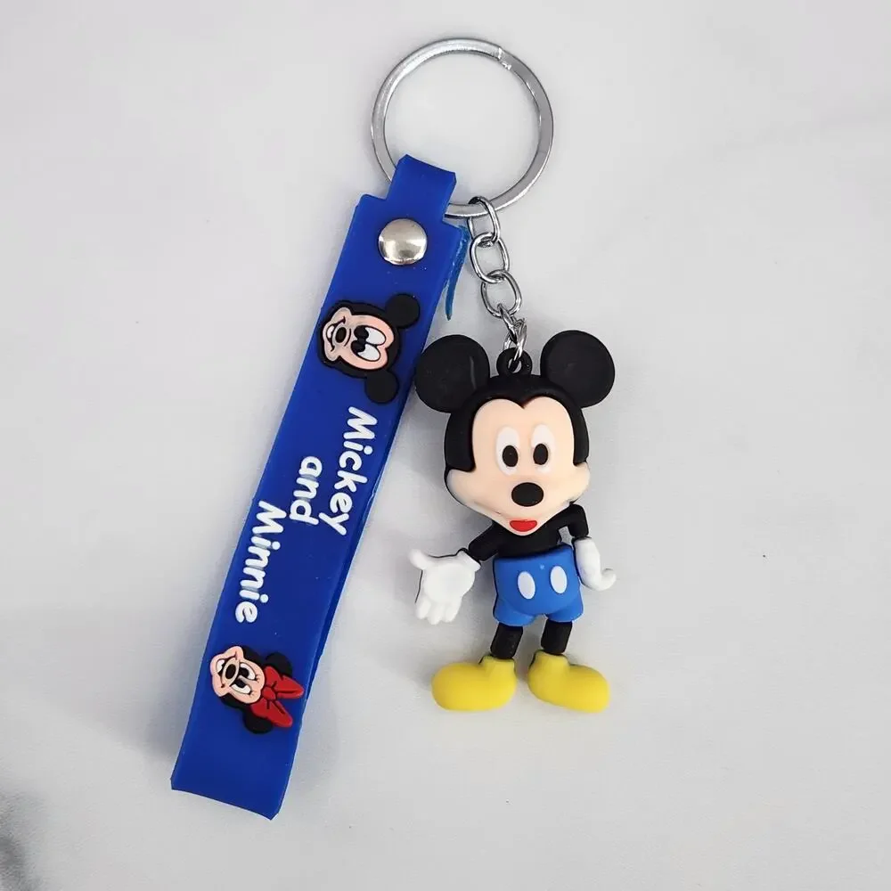 Disney's Mickey Mouse 3D Figure Keychain & Strap Bag Charm PVC Silicone Blue